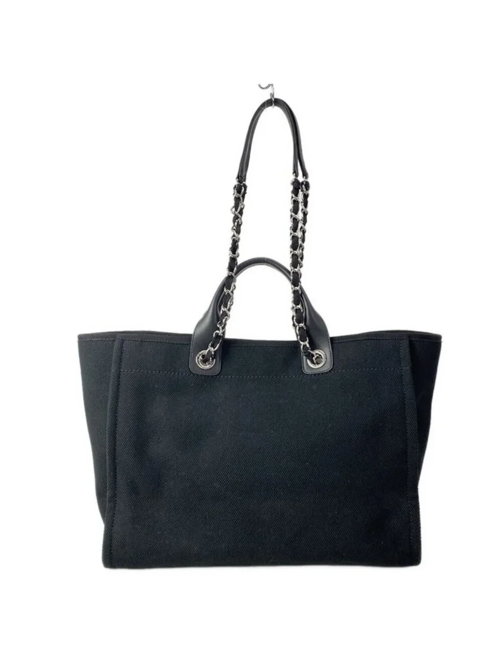 Chanel Tote Deauville Line GM Black Chain Shoulder Leather